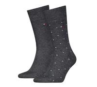 Socken TOMMY HILFIGER "TH MEN SOCK 2P DOT", Herren, Gr. 39-42, schwarz (anthrazit melange), Baumwollmischung, normal, Socken, mit klassischer Markenprägung (89207327-39) anthrazit melange