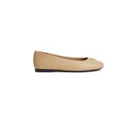 Tommy Hilfiger Damen Ballerinas Plate aus Leder, Beige (Desert), 37