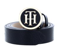 Tommy Hilfiger Damen Gürtel Round Buckle Belt 3,0 cm Ledergürtel, Schwarz (Black), 90 cm