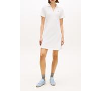 Polokleid TOMMY HILFIGER "TH SCRIPT OPEN-NK POLO DRS", Damen, Gr. XS (34), N-Gr, ecru, Jersey, Obermaterial: 96% Baumwolle, 4% Elasthan, unifarben, knielang, V-Ausschnitt, Kleider, mit Knopfleiste (13