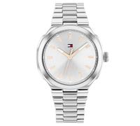 Quarzuhr TOMMY HILFIGER "Georgia", silber (edelstahlfarben, roségoldfarben, grau), Armbanduhren, Damen, edelstahlfarben, Quarzuhr, Armbanduhr, Damenuhr, Edelstahlarmband, analog (62505032-0) edelstahl