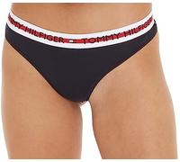 Tommy Hilfiger für Damen. UW0UW02458 Elastischer G-String mit marineblauer Aufschrift (XS), Heimtextilien, Baumwolle