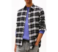 Flanellhemd TOMMY JEANS "TJM REG FLANNEL CHECK SHIRT EXT", Herren, Gr. S, N-Gr, schwarz, big check, Flanell, Obermaterial: 100% Baumwolle, regular fit, Hemden, kariert, regular fit, Langarmhemd, Butto