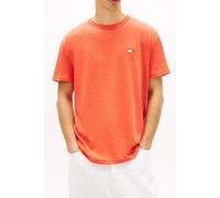 T-Shirt TOMMY JEANS "TJM REG BADGE", Herren, Gr. S, horizon htr, Single Jersey, Obermaterial: 60% Baumwolle, 40% Polyester, regular fit normal, Rundhals, Shirts T-Shirt, Rundhals, Jersey, meliert, reg