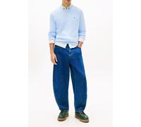 Tommy Jeans - Tommy Flag leichtgewichtiger Slim Fit Pullover blau - Gr. - XL