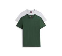 Tommy Jeans Herren 2er Pack T-Shirts Kurzarm Jersey aus Baumwolle, Mehrfarbig (Grey Htr/Shadow Pine), XXL