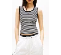 Tommy Hilfiger Tjw Essential Rib T-shirt Black/ecru Stripe Größe: M | Tanktops Outlet | Damen | Schwarz