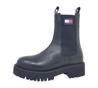 Tommy Jeans für Damen. EN0EN02298 Urban Chelsea-Stiefel aus Leder mit schwarzem gezacktem Plateau - Höhe 4,5 cm Keil (40), 3 bis 5 cm, Keine