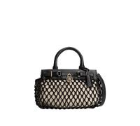 TOMMY HILFIGER - Tommy Hilfiger American Icon Mini Tote Makramee, Handtasche, Beige-Schwarz