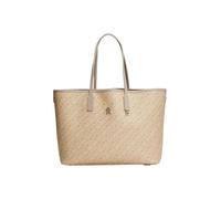 TOMMY HILFIGER - Tommy Hilfiger Monoplay Leather Tote, Handtasche, Umhängetasche, Monogramm-Beige