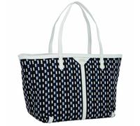 TOMMY HILFIGER - Tommy Hilfiger Pushlock Tote, Shopper, Leder-Denim, Weiß-Blau