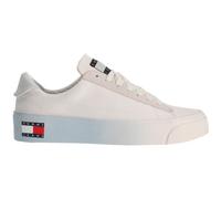 Tommy Hilfiger TOMMY JEANS LEATHER V.FLATFORM Flache Damensneaker, weiß, größe 38