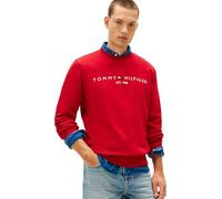 Sweatshirt TOMMY HILFIGER "TOMMY LOGO", Herren, Gr. M, medium rot, Sweatware, Obermaterial: 70% Baumwolle, 30% Polyester, normal hüftbedeckend, Rundhals, eingesetzt Rippbündchen, Sweatshirts Sweatshir