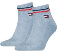 Tommy Hilfiger Unisex Quarter Socken im Retro Design knöchelhoch 4-er Pack, Farbe:Light Blue Melange, Socken & Strümpfe:35-38