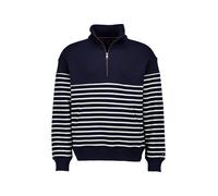 Tommy Hilfiger Troyer Herren Comfort Fit Baumwolle blau gestreift, XXL