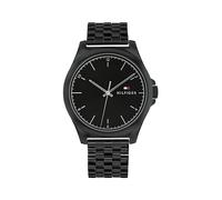 Tommy Hilfiger Uhr mit DREI-Zeiger-Quarzwerk für Herren mit Schwarzes Edelstahlarmband - 1710613