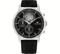 Tommy Hilfiger Multi Zifferblatt Quarz Uhr für Herren Kollektion mit Lederarmband Lederarmband - 1710605