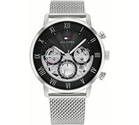 Multifunktionsuhr TOMMY HILFIGER "LEGEND", silberfarben, Armbanduhren, Herren, Quarzuhr, Armbanduhr, Herrenuhr, Edelstahlarmband, analog, Tag (42275430-0) silberfarben