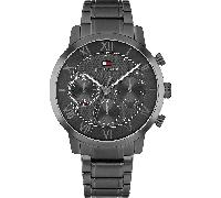 Multifunktionsuhr TOMMY HILFIGER "TH-OXFORD", grau, gunfarben, Armbanduhren, Herren, Quarzuhr, Armbanduhr, Herrenuhr, Edelstahlarmband, analog (62012163-0) grau, gunfarben