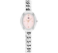 Quarzuhr TOMMY HILFIGER "Demi Oval", silberfarben, rosa, Armbanduhren, Damen, Quarzuhr, Armbanduhr, Damenuhr, Edelstahlarmband, analog (91389631-0) silberfarben, rosa