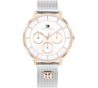 Multifunktionsuhr TOMMY HILFIGER "Tea", silberfarben, Armbanduhren, Damen, Quarzuhr, Armbanduhr, Damenuhr, Edelstahlarmband, analog (36277147-0) silberfarben