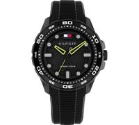 Quarzuhr TOMMY HILFIGER "TH Regatta", schwarz, Armbanduhren, Herren, Quarzuhr, Armbanduhr, Damenuhr, Herrenuhr, Silikonarmband, analog (79706748-0) schwarz