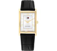 Quarzuhr TOMMY HILFIGER "Ben", schwarz, goldfarben, Armbanduhren, Herren, Quarzuhr, Armbanduhr, Herrenuhr, Lederarmband, analog (84292331-0) schwarz, goldfarben