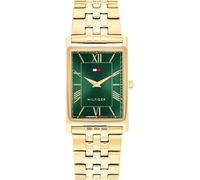 Quarzuhr TOMMY HILFIGER "Ben", goldfarben, grün, Armbanduhren, Herren, Quarzuhr, Armbanduhr, Herrenuhr, Edelstahlarmband, analog (84976361-0) goldfarben, grün