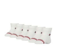 Socken TOMMY HILFIGER "TH BABY SOCK 6P ECOM", Mädchen, Gr. 23-26, weiß, Materialmix, gestreift, unifarben mit Farbeinsatz, Socken Socken, mit ikonischen Streifenakzenten (47570441-23) weiß