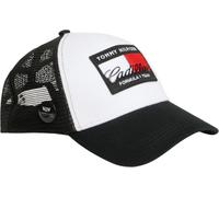 Tommy Hilfiger Unisex Cap TH X CF1 Flag Trucker Cap mit Branding, Mehrfarbig (White/Black), Einheitsgröße