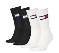 Tommy Hilfiger Unisex Crew Socken, Weiß/Schwarz, 39/42 (4er Pack)
