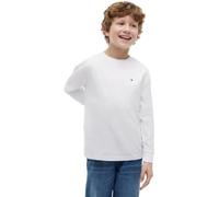 Langarmshirt TOMMY HILFIGER "ESSENTIAL T-SHIRT LS", Jungen, Gr. 3 (98), weiß, Single Jersey, Obermaterial: 100% Baumwolle, unifarben, regular fit hüftlang, Rundhals, Bündchen, Shirts Langarmshirt, für