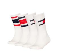 Tommy Hilfiger Unisex Kinder Flag & Sport Stripe Classic Sock, Weiß, 39-42 EU