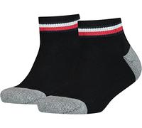 TOMMY HILFIGER Kinder Quarter-Socken im Pack - ICONIC SPORTS, Frottee-Sohle Schwarz 39-42 4er Pack (2x2P)