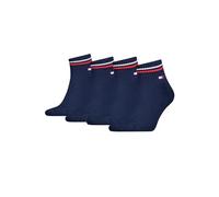 Tommy Hilfiger Unisex Quarter Socken im Retro Design knöchelhoch 4-er Pack, Farbe:Dark Navy, Socken & Strümpfe:39-42