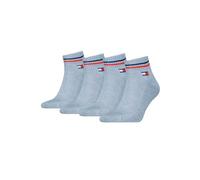 Tommy Hilfiger Unisex Quarter Socken im Retro Design knöchelhoch 4-er Pack, Farbe:Light Blue Melange, Socken & Strümpfe:39-42