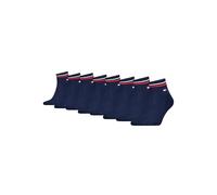 Tommy Hilfiger Unisex Quarter Socken im Retro Design knöchelhoch 8-er Pack, Farbe:Dark Navy, Socken & Strümpfe:39-42