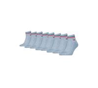 Tommy Hilfiger Unisex Quarter Socken im Retro Design knöchelhoch 8-er Pack, Farbe:Light Blue Melange, Socken & Strümpfe:39-42