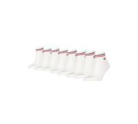 Tommy Hilfiger Unisex Quarter Socken im Retro Design knöchelhoch 8-er Pack, Farbe:Weiss, Socken & Strümpfe:39-42