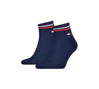 Tommy Hilfiger Unisex Quarter Socken im Retro Design knöchelhoch 2-er Pack, Farbe:Dark Navy, Socken & Strümpfe:43-46