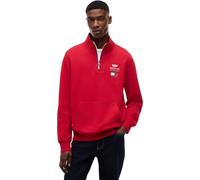 Tommy Hilfiger Unisex Sweatshirt mit Reißverschluss TH X Cadillac F1 Logo Half Zip mit Bauchtasche, Rot (Red), XXL