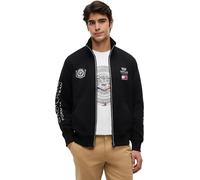 Tommy Hilfiger Unisex Sweatshirt mit Reißverschluss TH X Cadillac F1 Racing Track Top mit Stehkragen, Schwarz (Black), L