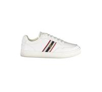Tommy Hilfiger Damen Cupsole Sneaker Webbing aus Leder, Weiß (White), 37