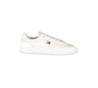 Sneaker TOMMY JEANS "THE GREENWICH EDGE CORE LTH", Herren, Gr. 43, weiß (ecru), Glattleder, Lederimitat, Textil, Schuhe Sneaker, Freizeitschuh, Halbschuh, Schnürschuh mit Lochmuster (54533752-43) ecru