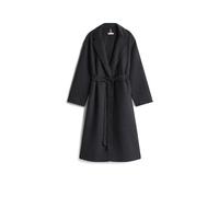 Wollmantel TOMMY HILFIGER "DF WOOL REG BELTED MIDI COAT", Damen, Gr. 36, dunkelgrau heather, Web, Obermaterial: 60% Wolle, 40% Polyester, meliert, wadenlang, V-Ausschnitt, Mäntel, mit Wolle (64141321-