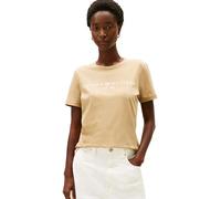 Tommy Hilfiger Women's Reg Corp Logo C-Nk Ss Ww0Ww40276 Andere Oberteile, Beige (Driftwood Taupe), XS