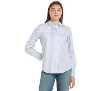 Tommy Hilfiger Women's Stripe Regular Shirt L/S Shirt, Classic Shirting STP/Vessel Blue, 38