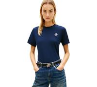 Tommy Hilfiger Women's Th Script Reg C-Nk Ss Tee Ww0Ww47809, Blue, XL