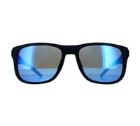 Tommy Hilfiger Wrap Mens Matte Blue Blue Mirror Sonnenbrillen Einheitsgröße