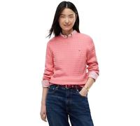 Rundhalspullover TOMMY HILFIGER "CO CABLE C-NK LS SWEATER", Damen, Gr. M (40), carnation pink, Strick, Obermaterial: 100% Baumwolle, unifarben, regular fit normal, Rundhals, Rippstrickbündchen, Pullov